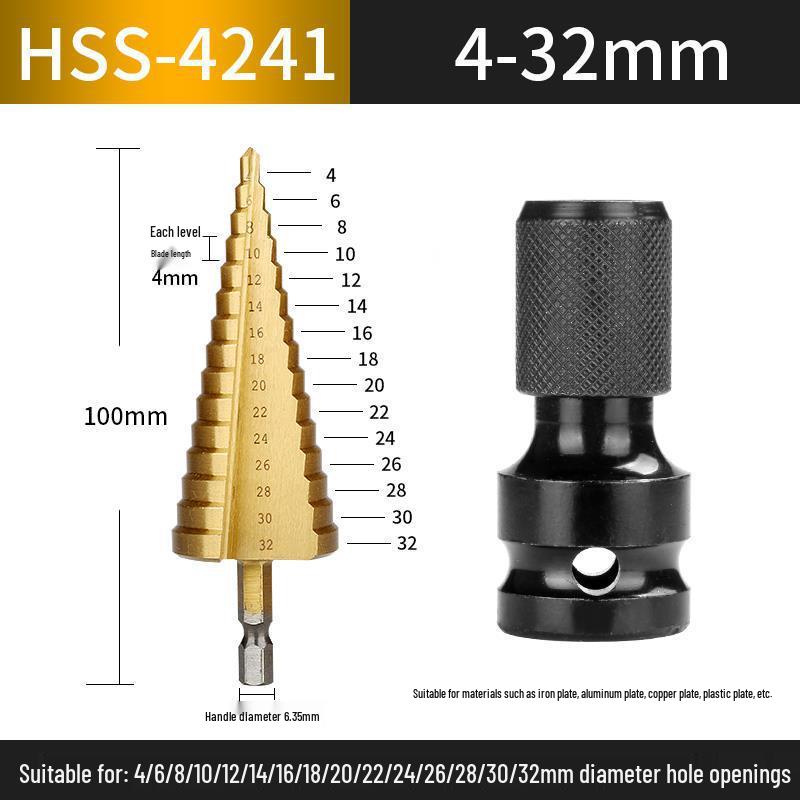 Multifunctional Tapered Steel Pagoda Drill Bit Set for Hard Metal and Stainless Steel
