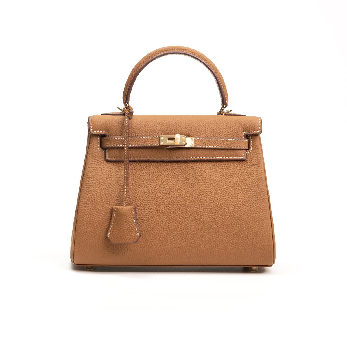 

Top Layer Cowhide String Sheepskin Bag Top Layer Cowhide String High-End Fashion Handbag Lightweight Portable Women s Handbag 22x10x15cm коричневый