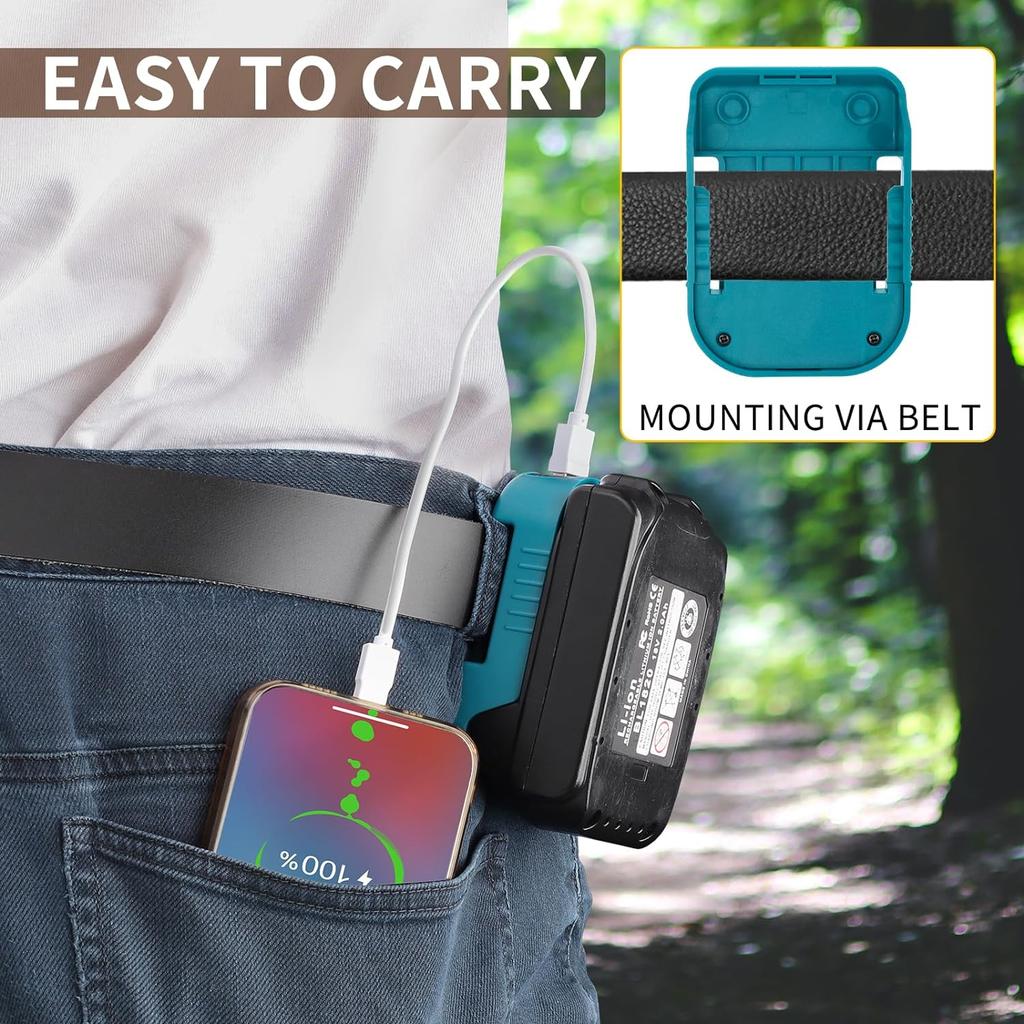 Power Bank Adapter for Makita 18V BL1840 Lithium Battery USB Type-C Fast Charging For Mobile phone and Tablet(NO Battery )