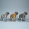 JXK Hyena Animal Figure Statue Miniature Resin Model Desk Accessory Decoration Birthday Gift Painted Finished Product