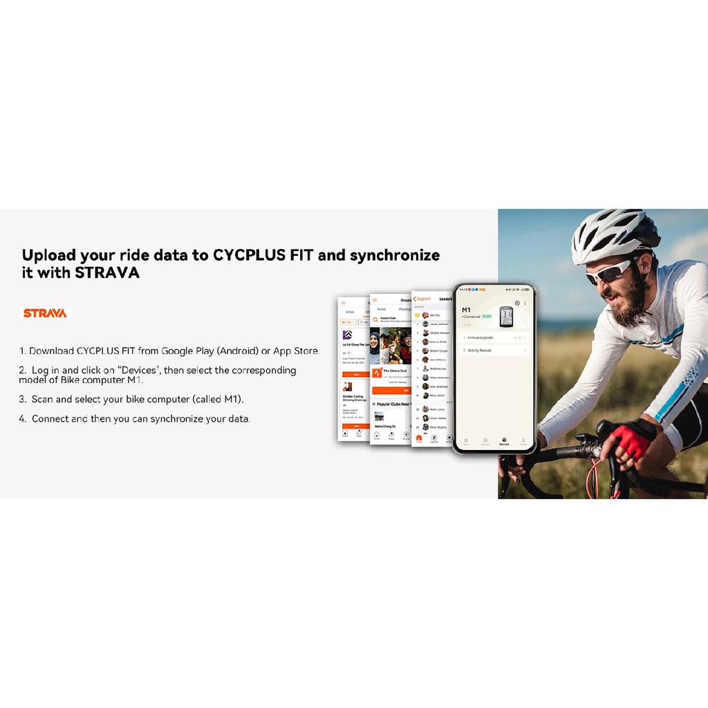CYCPLUS M1 GPS Bike Computer Cycling Accessories Bicycle Speedometer BLE 5.0 ANT+ Cycle Ciclismo Kilometer Counter for Riding