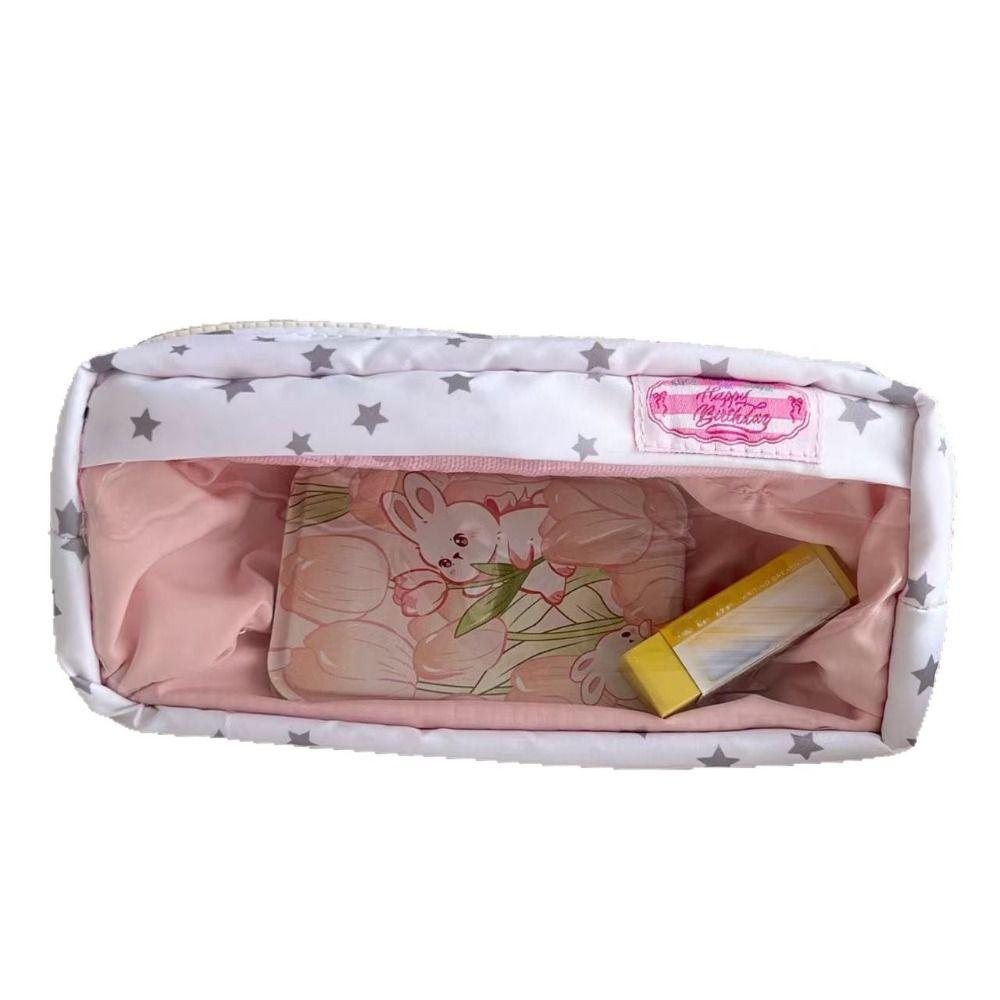 Creative Star Pattern Handheld Pen Bag Large Capacity Multifunctional Stationery Bag Pen Pouch Gift