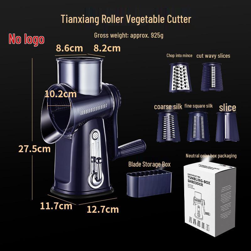 Hand-Crank Drum Grater & Vegetable Slicer Machine