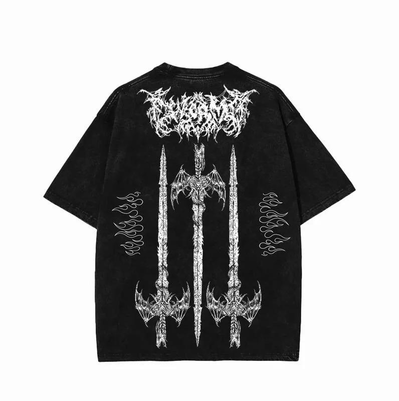 Vintage Wash T Shirts Gym Bodybuilding Oversized Top Wash Tee Crewneck Streetwear Fashion Graphic Wash Tee Menswear