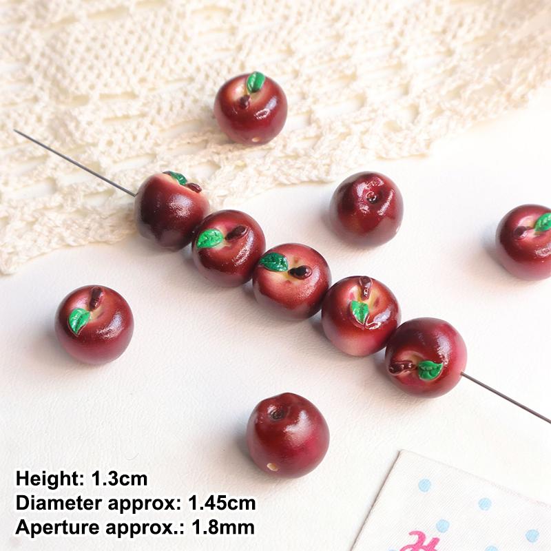 5Pcs Multicolor 3D Fruit Shaped Loose Beads for DIY Handmade Bracelet Keychain Jewelry Making Craft for Home School Use