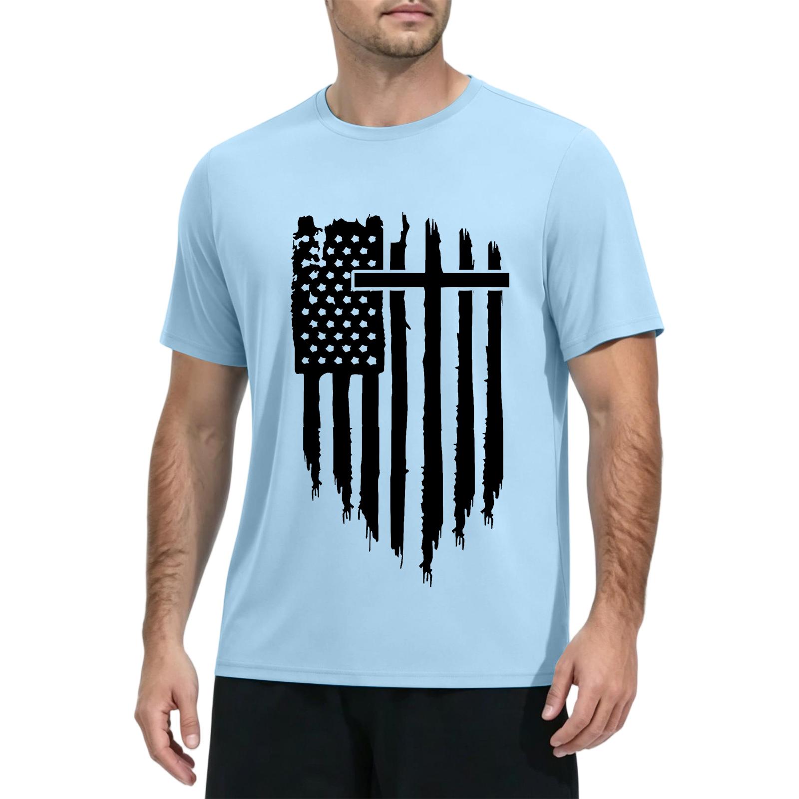 

Men’s Summer Quick Dry Short Sleeve T Shirt Sun Lightweight Athletic Workout Top for Outdoor Sports Activities XXXL