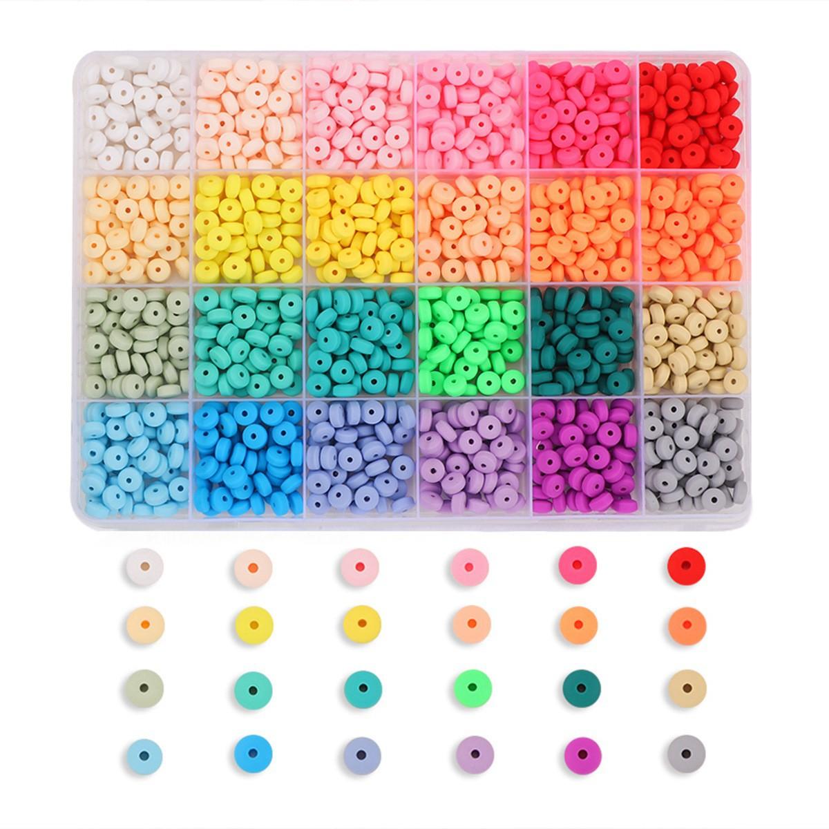 

Jewelry Accessories Color Macron 24-Grid Abacus Beads Loose Beads Set Box Handmade Diy Material Bracelet Necklace