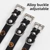 Pet Products Tiger's Eye Stone Dog Collar Alloy Wear-resistant Adjustable Button PU Leather Cat Neck Ring