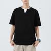 Men Fake Two Piece Notch Neck T Shirt Short Sleeve Loose Casual Textured Minimal Daily Summer Street Top