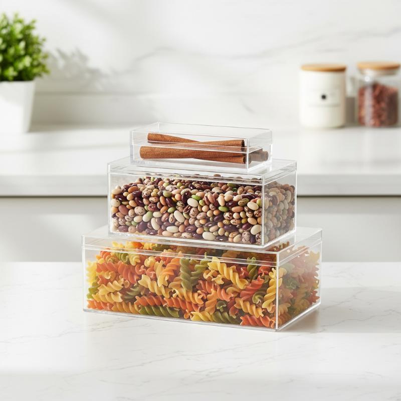 New Thickened Rectangular Acrylic Storage Box High Transparency Food Gift Packaging Plant Landscaping Transparent Box