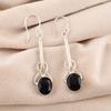 Black Onyx Gemstone 925 Sterling Silver Jewelry Handmade Dangle Earrings 1.76" EE-171-21