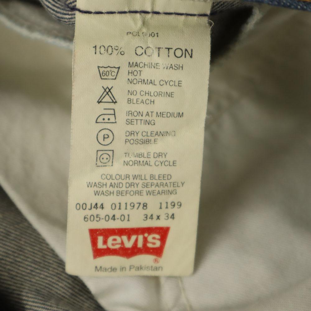 Levi's 90s 605 Orange Tab Old Denim Pants W34 Indigo Blue Jeans Men's Used