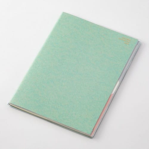 Midori Double Schedule Notebook 2025 B6 Monthly Money Limited Bookmark Included Blue Green 22322006 (Starting in October 2024)