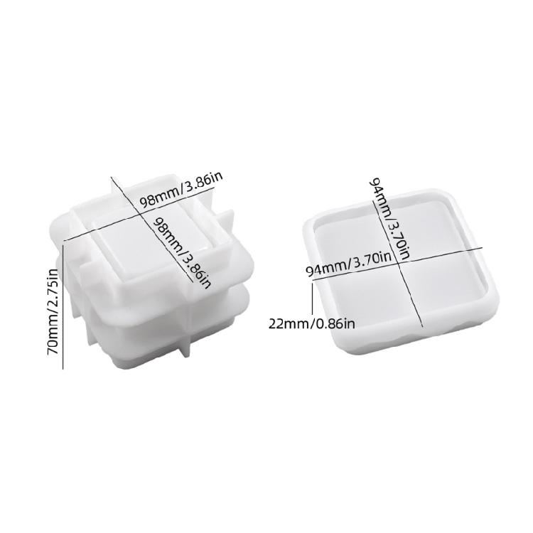 Multipurpose Jar Molds Crafting Mould with Lid Gift Box Shape Storage Box Moulds for Hand-Making Creative Storage Box