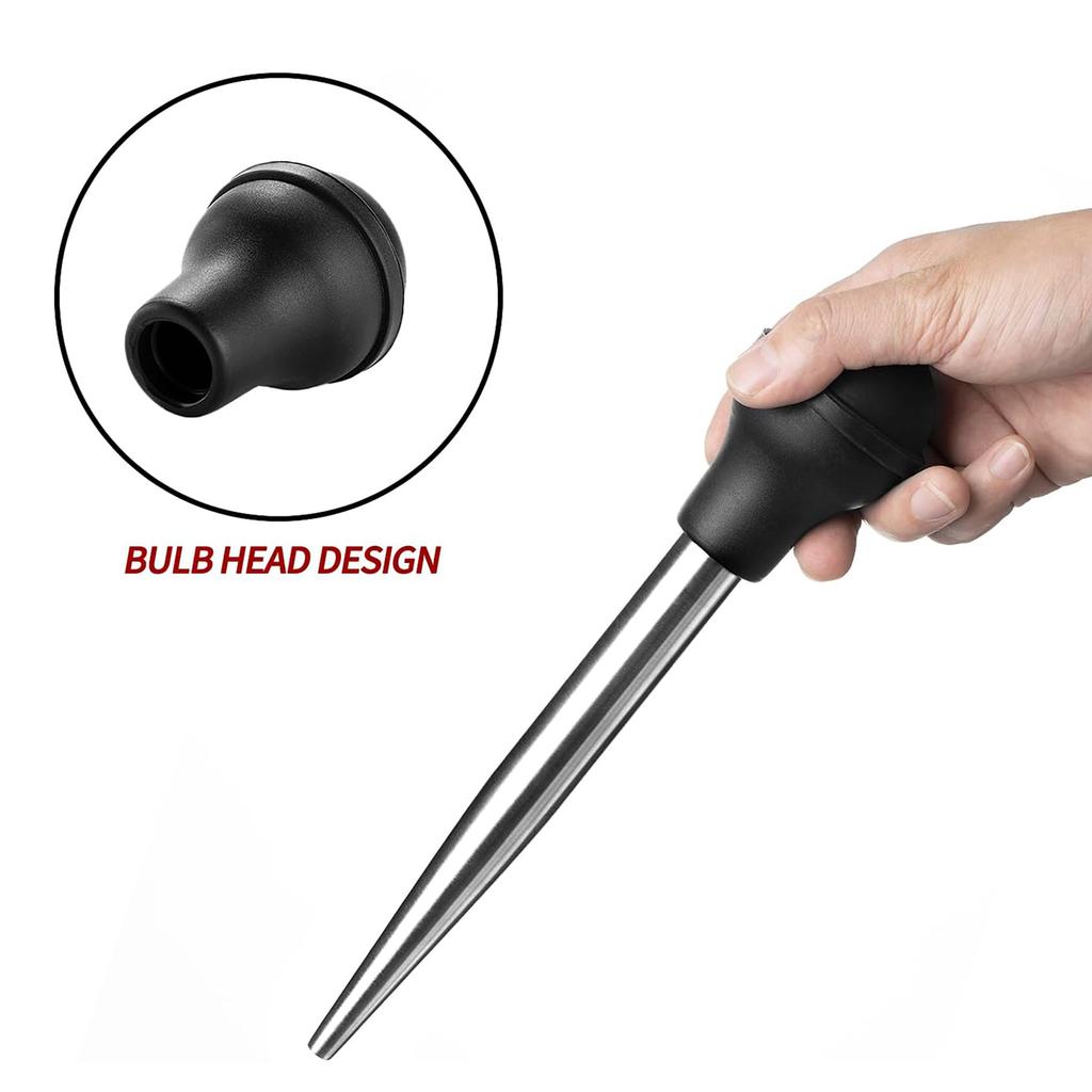 Stainless Steel Turkey Baster Tool Set Marinade Injector Needle and Cleaning Brush Thanksgiving Accessories for Cooking