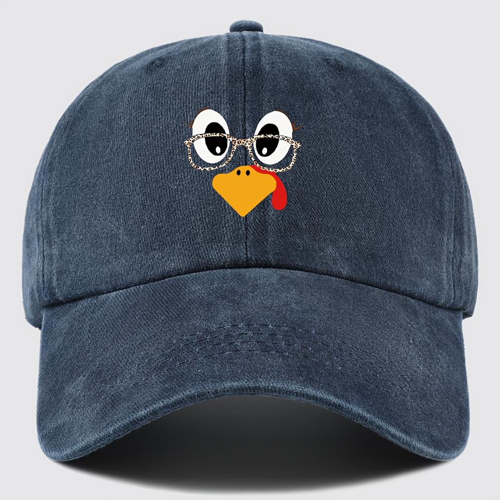 Pc Retro Chicken Print Baseball Cap with Chicken Leopard Glasses Lightweight Suitable for Events Chinese New Year Casual