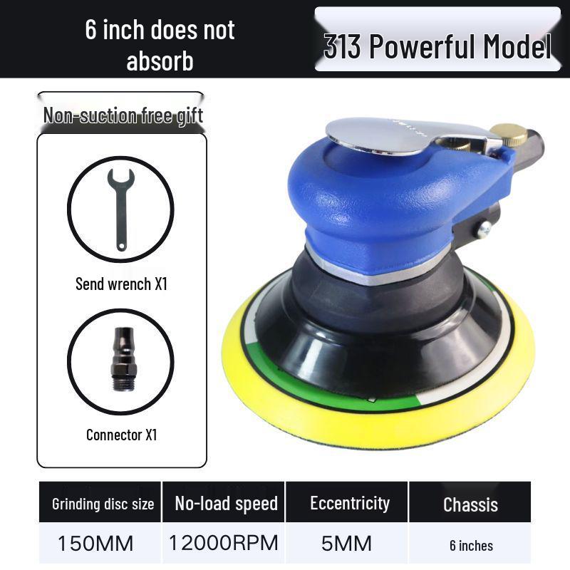 5" & 6" High-Speed Pneumatic Sander and Polisher, Model 313 Handheld Air Grinder