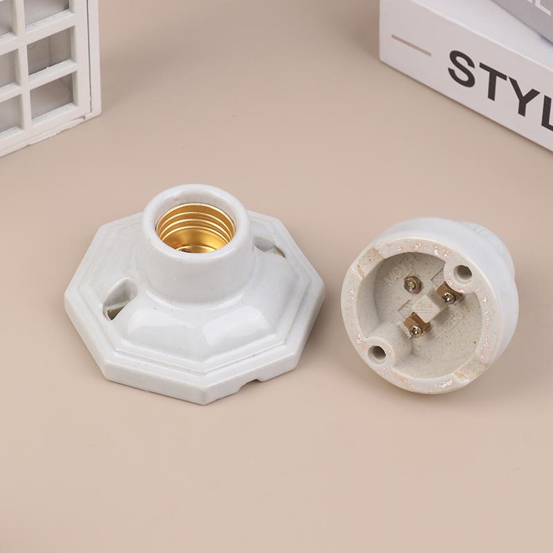4 Styles High Temperature Resistant All Ceramic Lamp Holder Screw E27 All Copper Core High Quality Ceramic Light Base Holder