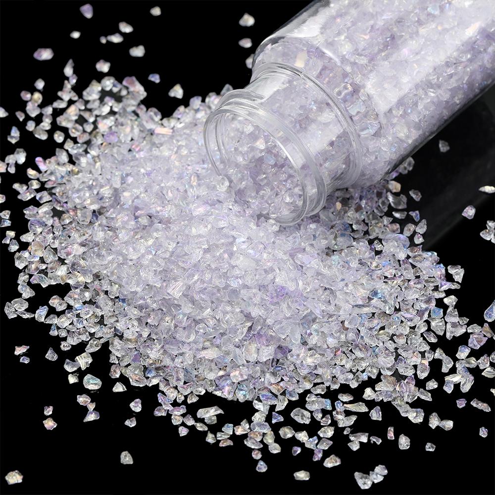 30g/Bottle Glass Crushed Stone Irregular Crystal Gravel Filling For DIY Epoxy Resin Mold Filler Craft Decorative Nail Art Filler