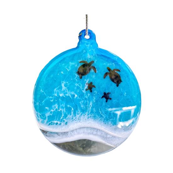 Sea Turtle Acrylic Ornaments Ocean-Themed Christmas Tree Decor Holiday Turtle Hanging