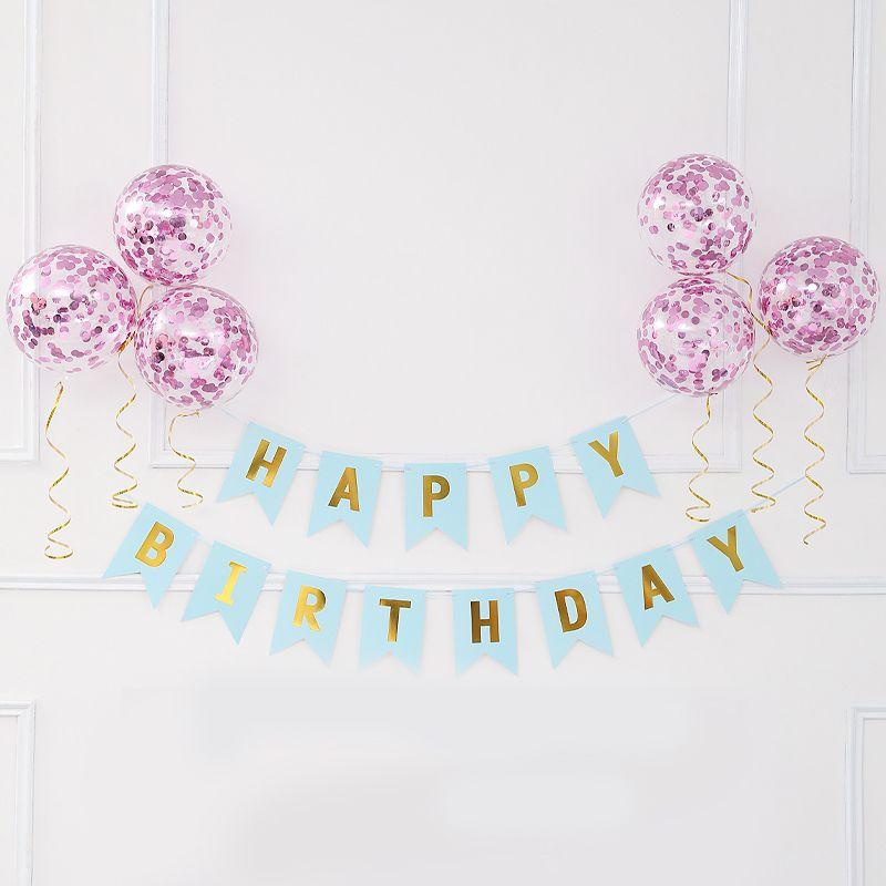 Birthday Banner Decoration, Scene Arrangement, Baby's First Birthday Balloon, Children's Party Background, Happy Birthday