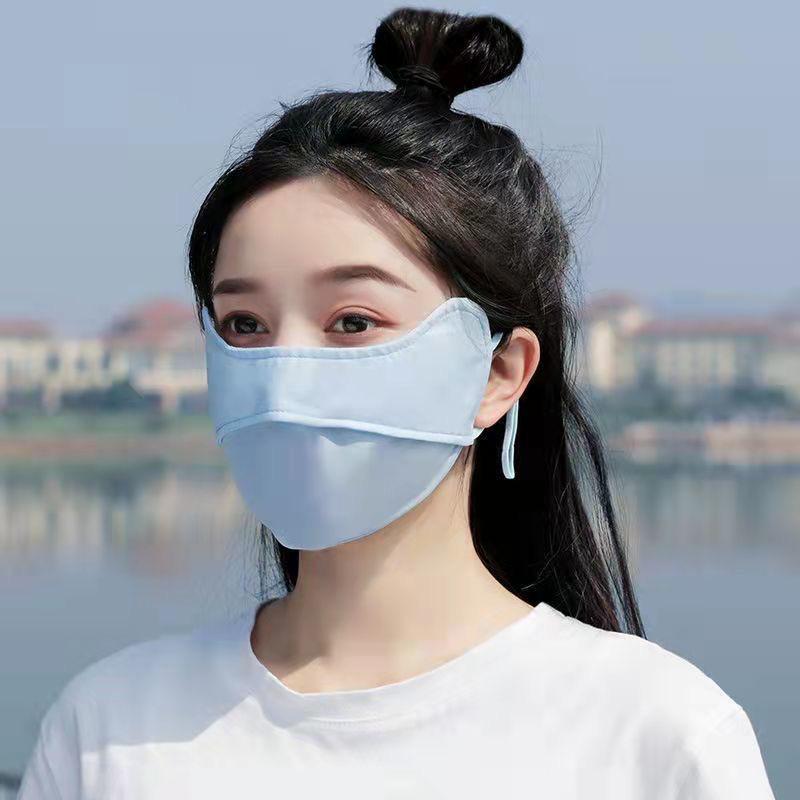 Damen UV-Schutz Farbverlauf Eisseide Sonnenschutzmaske