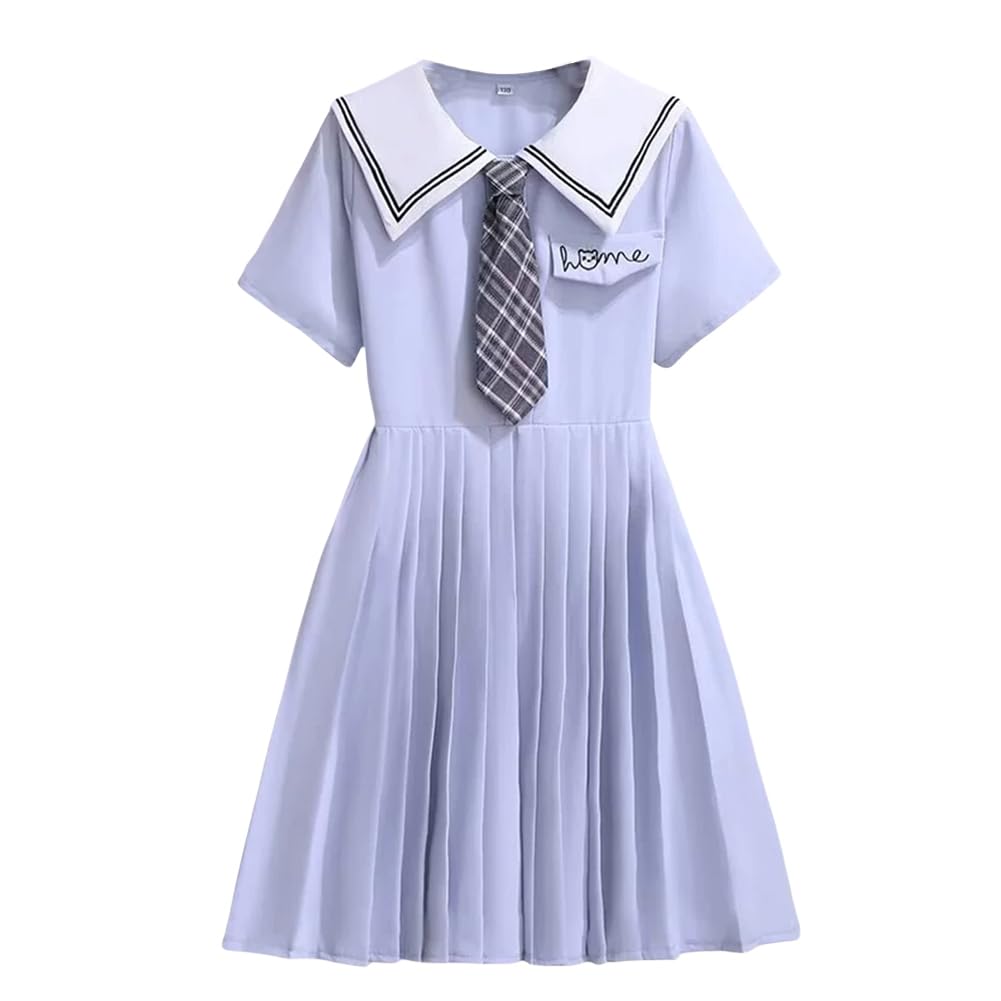 Summer Shirt Cute Short Sleeve Navy Sailor Pleated Sailor Princess Perfect for and Parties [Yhsuoxfd] Children's Dress, Girls' Dress, Dress, Style,