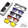 Occhiali da Sole 1/2 in 1 TR90 Vintage Sportivi Ciclismo Clip Magnetica Montature Quadrate Set Occhiali da Sole alla Moda
