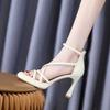 European and American Design Sense Waterproof Table Stiletto High Heels New Fashion Trend Cross Strap Stiletto Open Toe Sandals