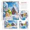 The Grinch Christmas Bathroom Set With Shower Curtain, Toilet Lid Cover & Mats | Snowy Christmas Scene | Festive Holiday Decor
