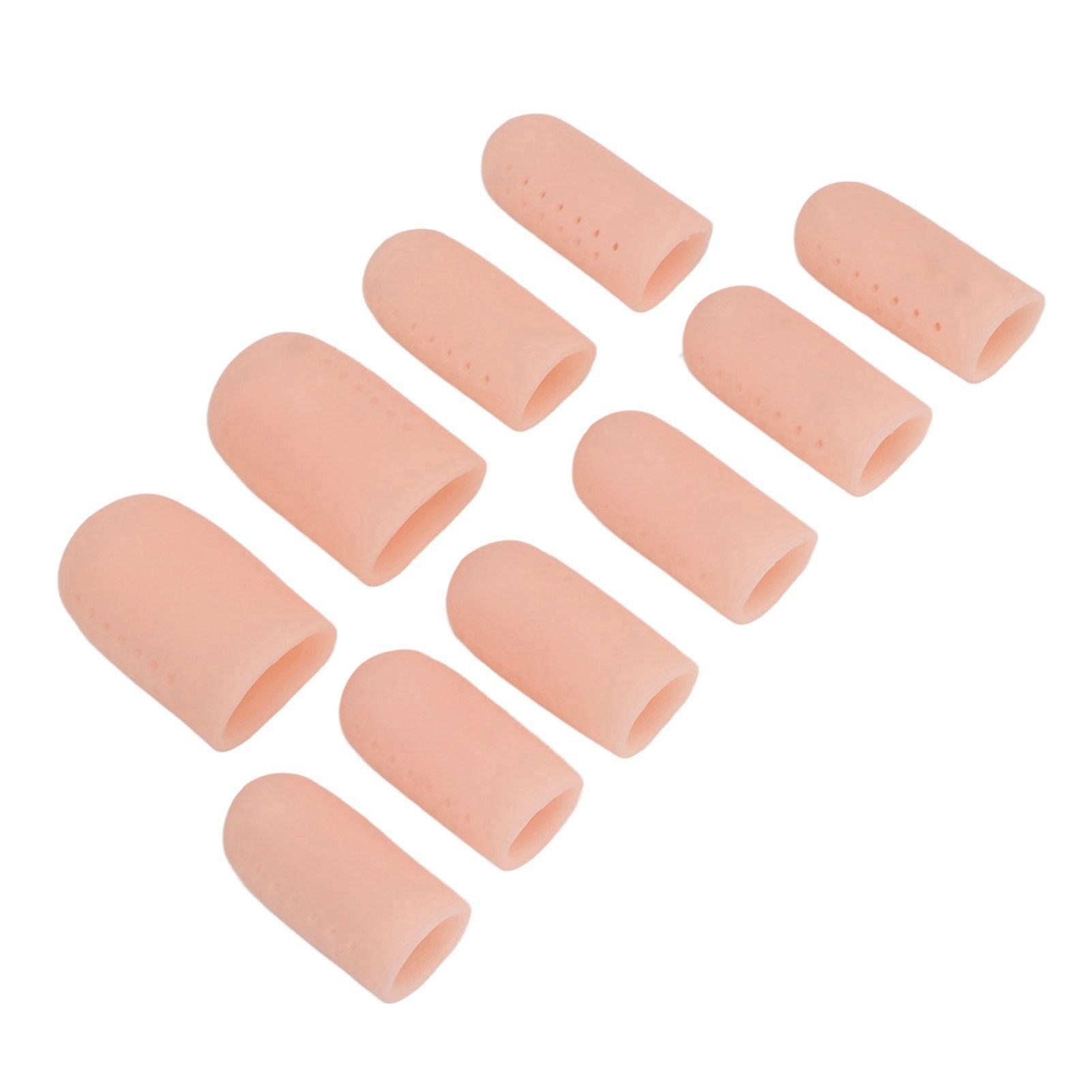 

10pcs Finger Toe Cap Silicone Breathable Finger Toe Protector for Calluses