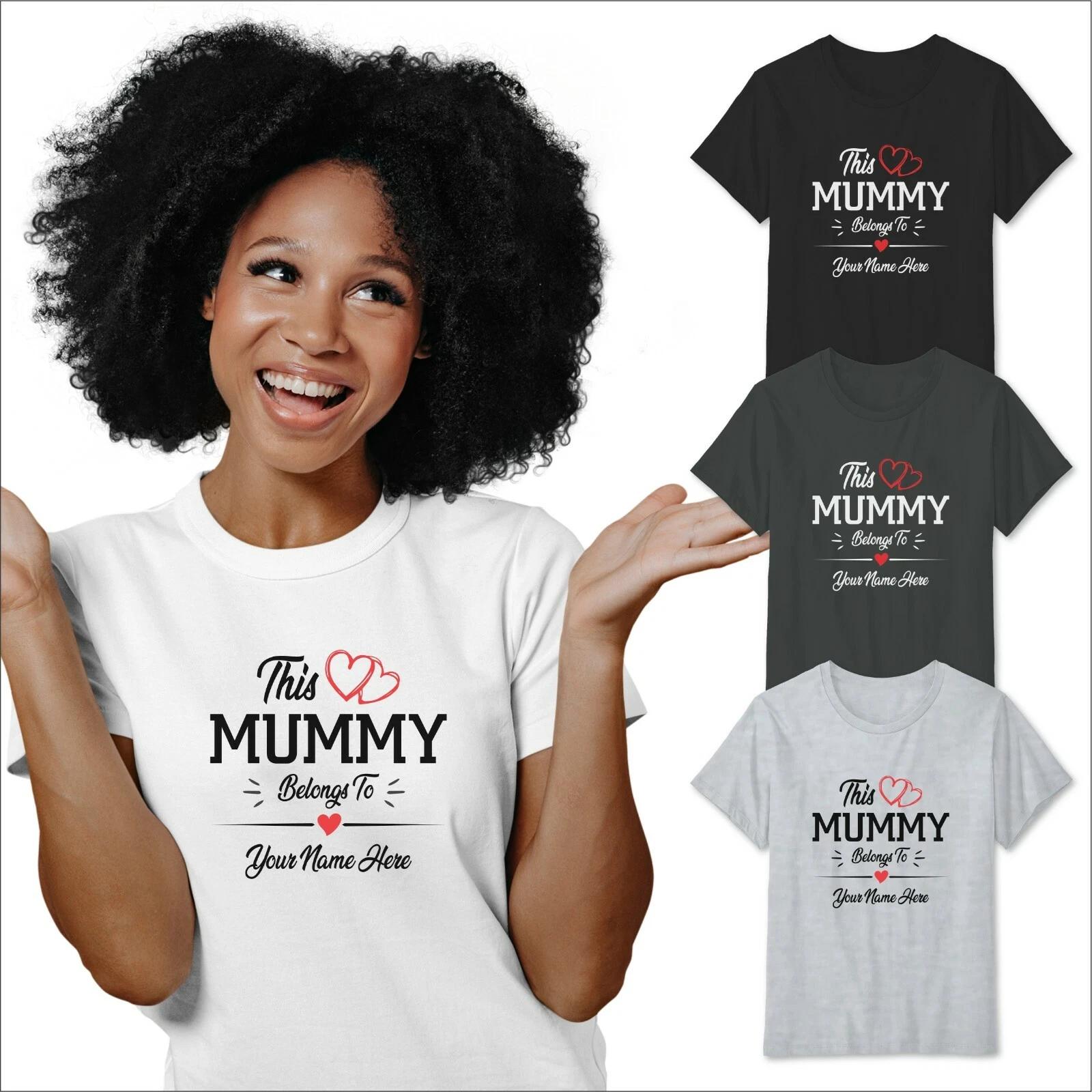 Personalised THIS MUMMY BELONG TO T Shirt Mothers Day Mommy Gift Women Tee Shirt XL