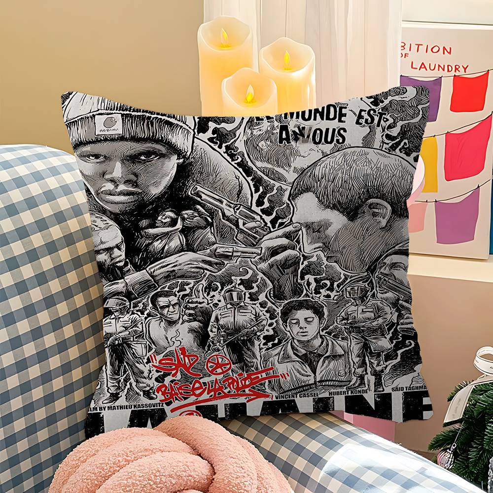 La Haine 1995 Movies Cushion Cover Pillowcase Upholstery Sofa Throw Pillow Home Decor Pillowcas