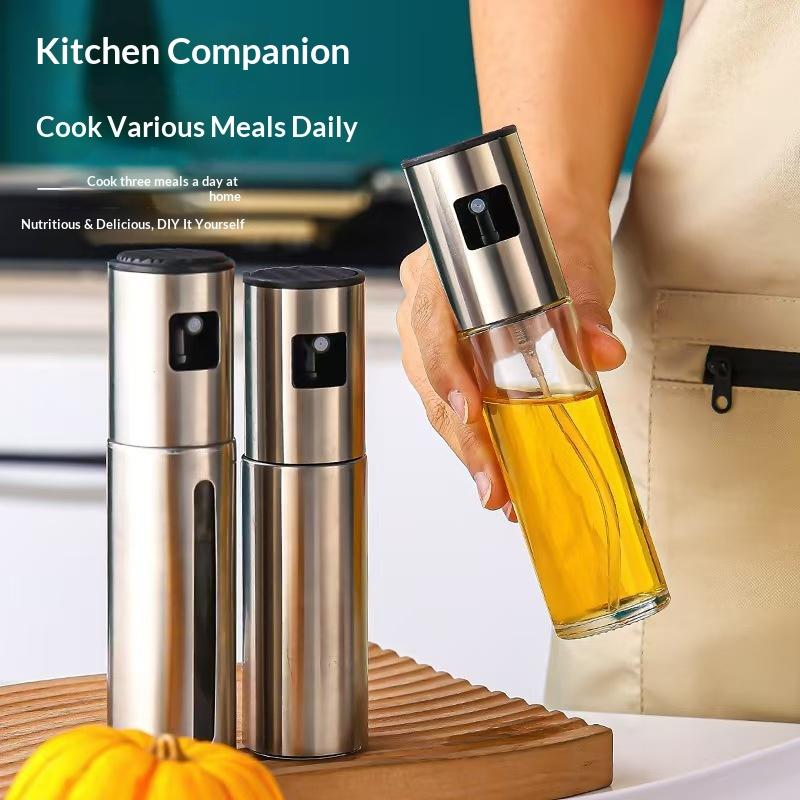 Hot BBQ Baking Olive Oil Spray Bottle Oil Press-type Spray Glass Bottle Spray Bottles BQ Sprayer Seasoning Bottle Kitchen