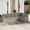 VidaXL Garden Lounge Set with Cushions 7 Pcs Beige Braided Resin 3251386
