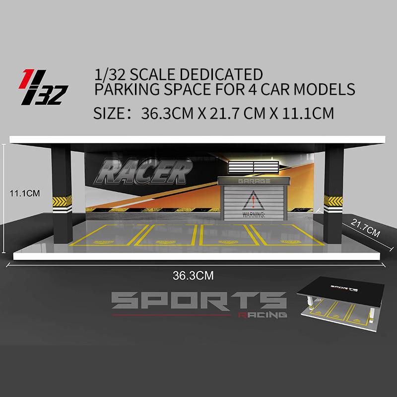 1/32 1/24 1/18 Scale Lighting Parking Lot Assembly Toy Diecast Alloy Model Car Garage DIY Scene Collection Display Toy Car Gift