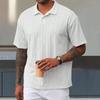 Texturiertes Strick-Poloshirt im Vintage-Stil mit lockerem Schnitt für Herren: T-Shirt mit Kragen, atmungsaktives Kurzarmoberteil