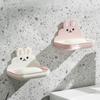 Cute Rabbits Soaps Box Holder Wall Mounted Punch Free Double-Layer Quick Drain Soaps Storage Case Bathroom Accessories