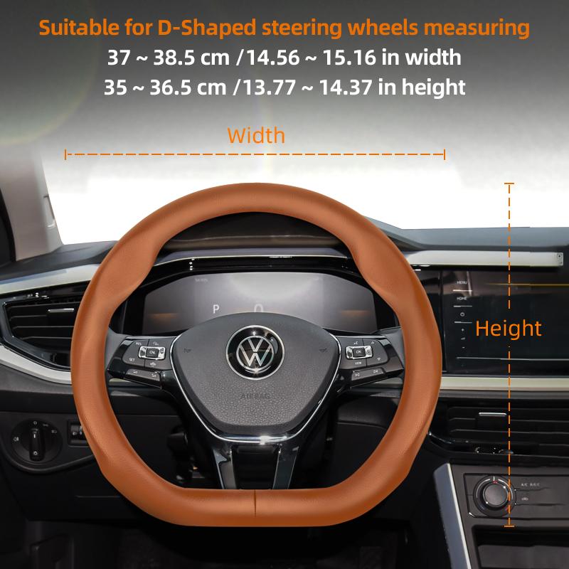 Suitable for Volkswagen Ultra-Thin Breathable Leather Steering Wheel Cover Suitable for Polo Golf 5 6 7 up Gol Volante Scirocco Passat