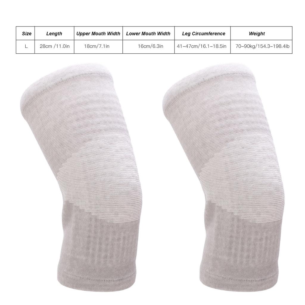 2 Pcs Knee Warmer Elastic Breathable Sweat Absorbing Knee Compression Sleeve for Sports Running Squatting70‑90kg/154.3‑198.4ib