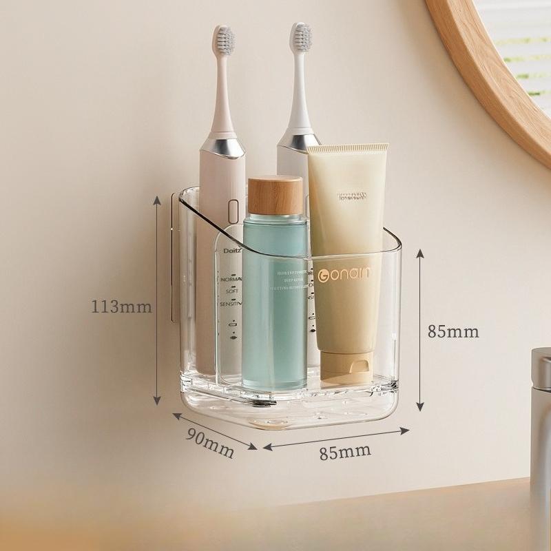 Wall-mounted Toothbrush Rack, No Need for Drilling, Bathroom Comb and Toothpaste Storage Wonder, Electric Toothbrush Rack