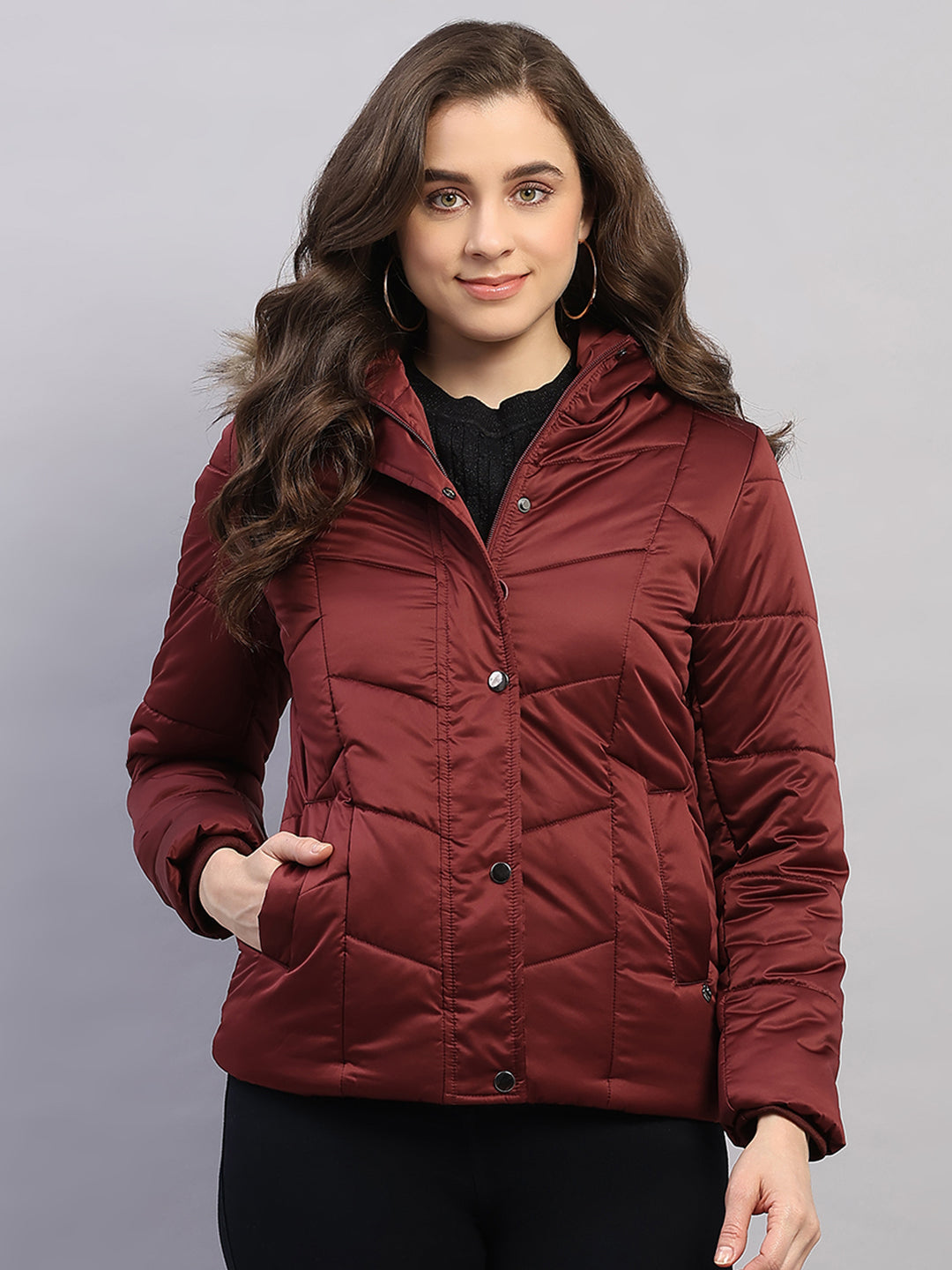 Monte Carlo Women Regular Fit Maroon Jacket M малиновый