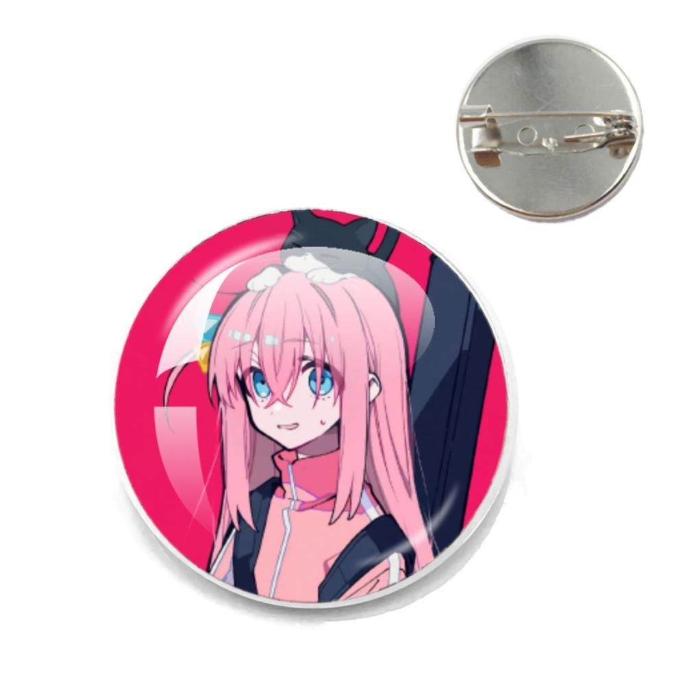 BOCCHI THE ROCK Pin Round Cartoon 20MM/25MM Metal Brooches Handmade Pins For Backpack Jewelry Accessories Gifts Creative Badge