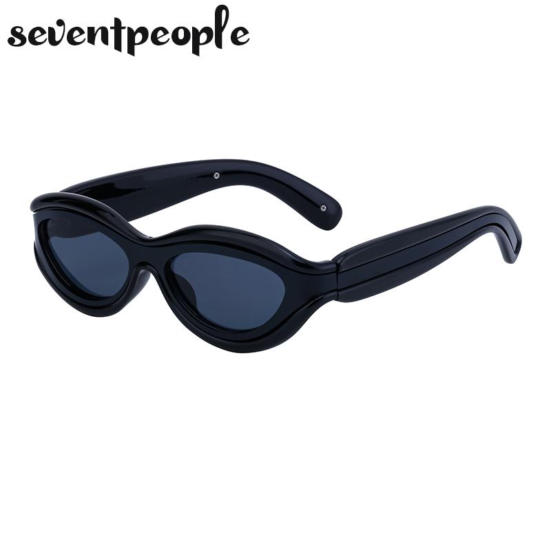 

Punk Cat Eye Sunglasses Women Men Luxury Brand Design Fashion One-Piece Sun Glasses For Female Small Frame Oval Shades With screwdriver