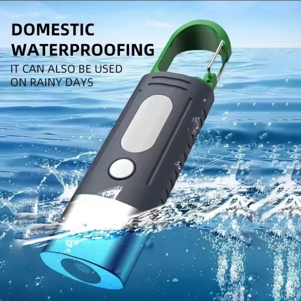 Red Blue Warning Light Zoomable Flashlight Waterproof Zoom in And Out Rechargeable Flashlight Portable Hook Battery Percentage
