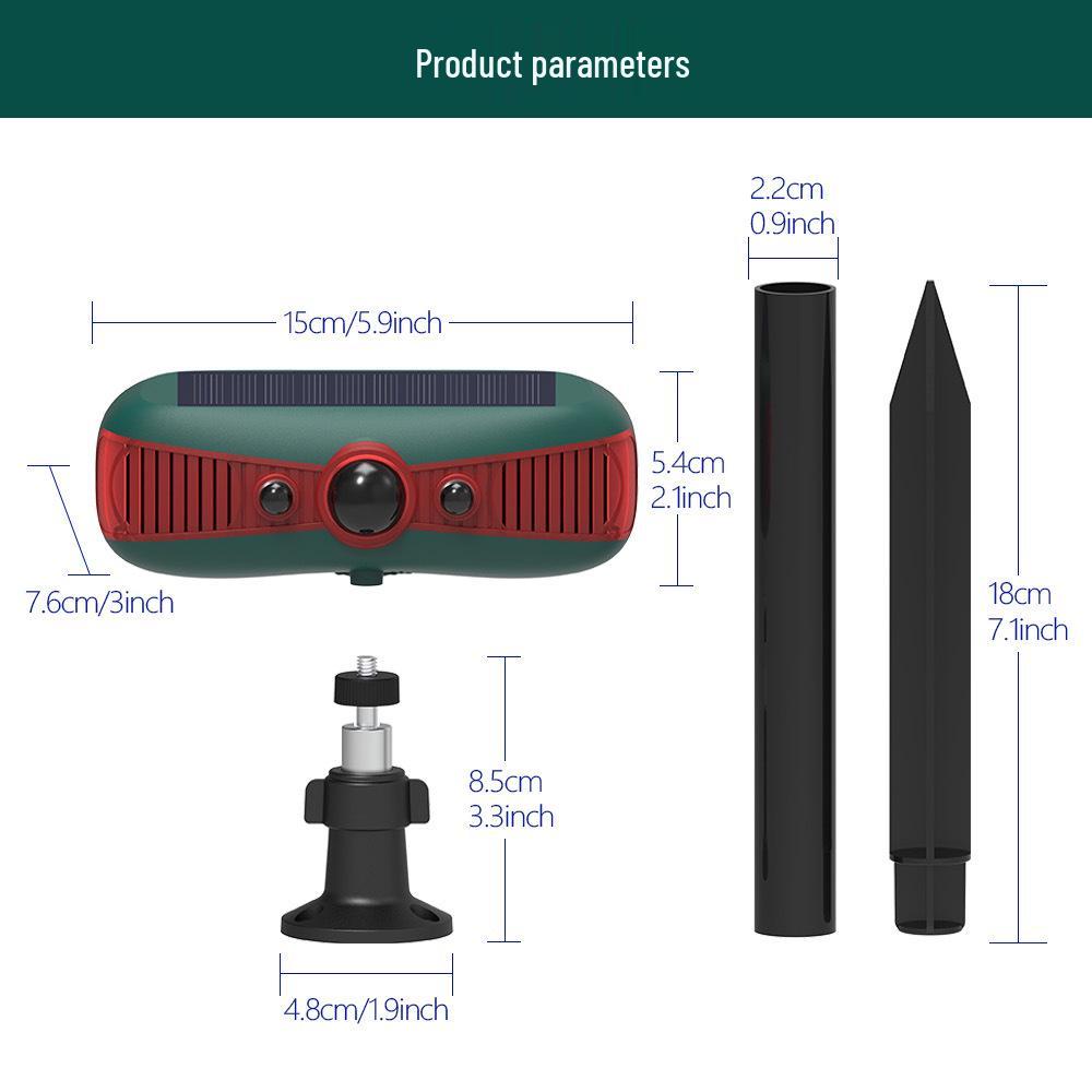 Solar Ultrasonic Alarm: Infrared Animal Deterrent for Wild Boar and Weasel.