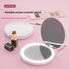 Mini Portable Folding Makeup Mirror Led Lights Magnifying Compact Pocket Travel Aesthetic Vanity Mirrors Make Up Tools 2x