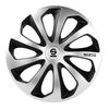 SPARCO 4 Enjoliveurs 15 Pouces Sicilia Argent et Noir