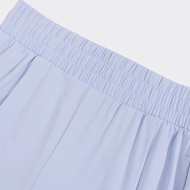 Adidas Solid Color Elastic Waist Cuffed Casual Pants Women Bottoms Blue IP3970