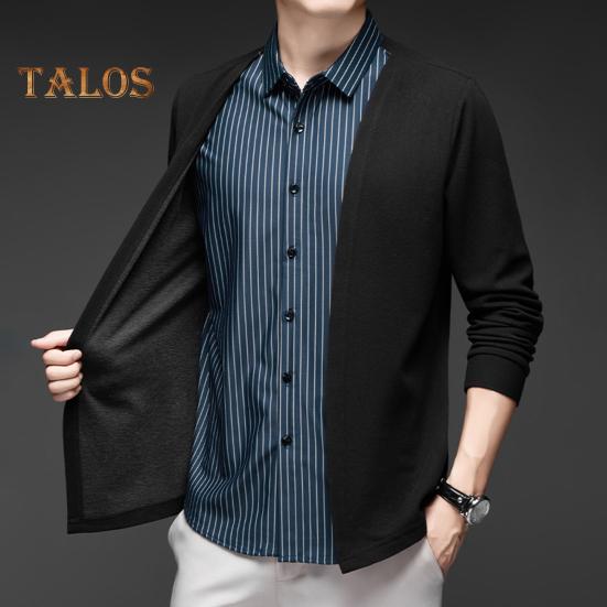 Pánská košile Falešný Dvoudílný cardigan Zapínací límec Jednořadý pruhovaný Dlouhé rukávy Barevně ladící Pletený Formální Business Styl Top